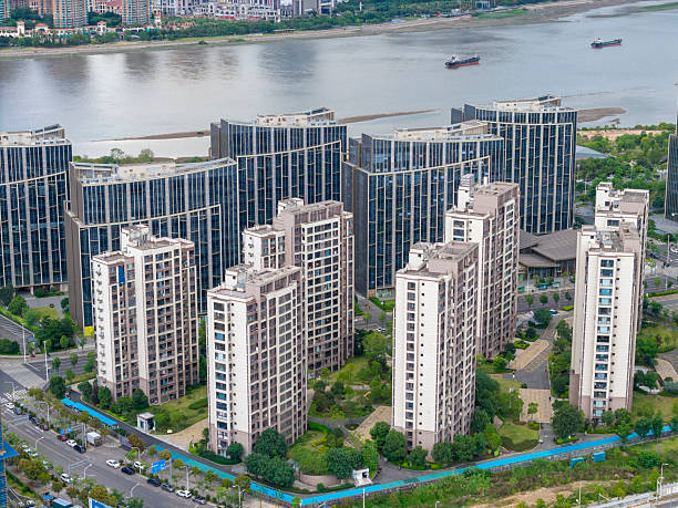 Urban Residential Buildings near Riverfront