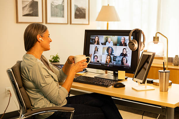 istock Woman having a video conference call with colleagues 2227430427