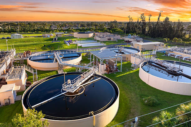 istock Water treatment facility is essential infrastructure to clean and process water, removing pollutants before distributing it to homes and businesses 2227431309