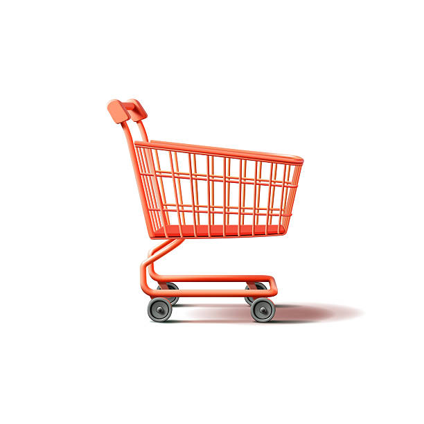 istock 3D realistic red empty shopping cart isolated on white background. For supermarket product filling concepts. Vector illustration. 2227436794