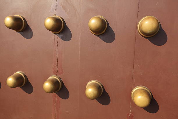 Copper nail at the door