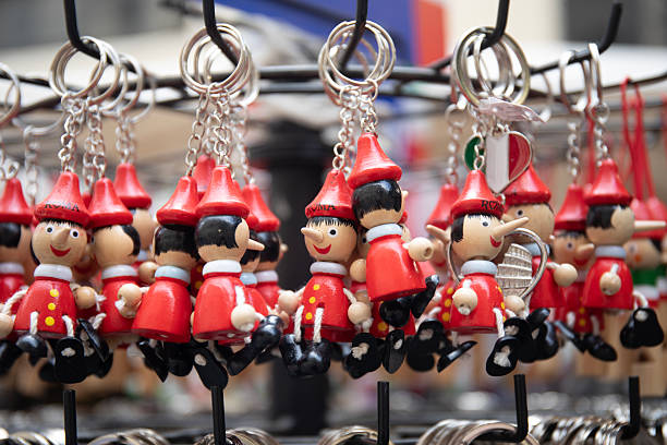 Italy Rome tourist  souvenirs.Pinocchio wooden toy