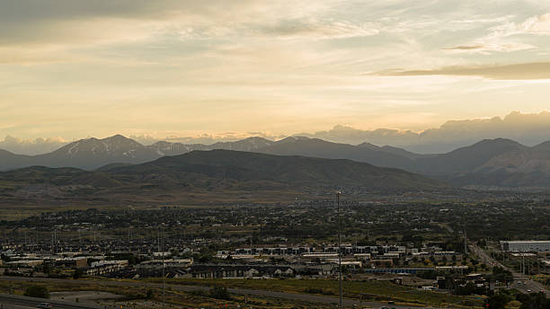 istock Sunset over Draper. Urban development nestled between mountains in Salt Lake County, Utah. 2227448835
