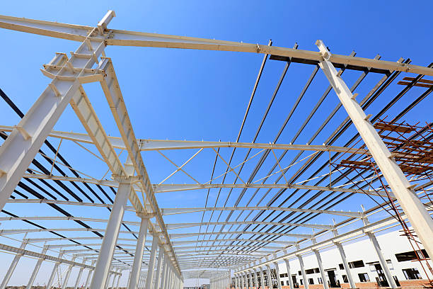 istock steel girder truss under blue sky 2227454129