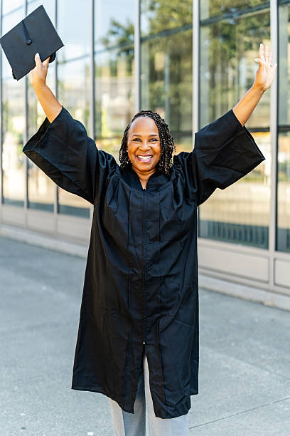 istock An Older Graduate with Cap and Gown 2227454400