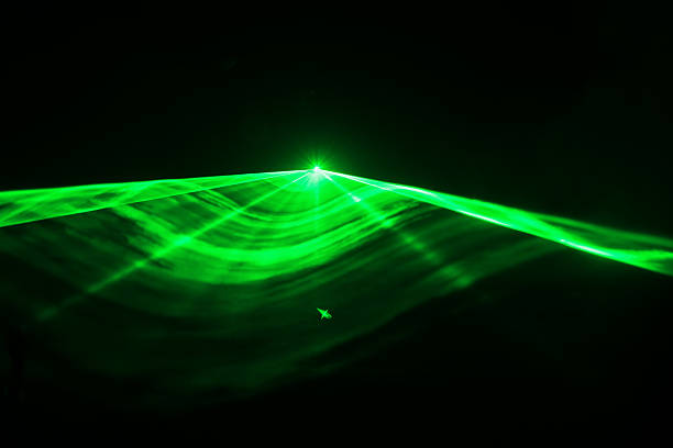 istock Green laser in black background 2227462015