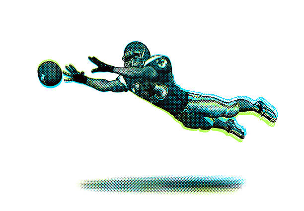 istock American Football player catching football with Glitch Technique 2227471403