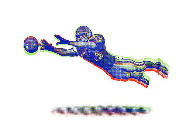 istock American Football player catching football with Glitch Technique 2227471423