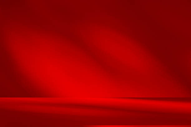 istock Studio style background wall decoration presentation uses white and red tones. with shadows cast from a nearby window, concept creating a decorative 2227477858
