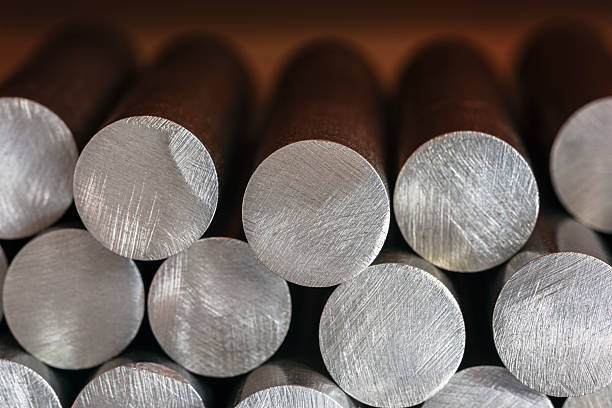 istock Cylindrical steel components from a heavy industry plant 2227487357