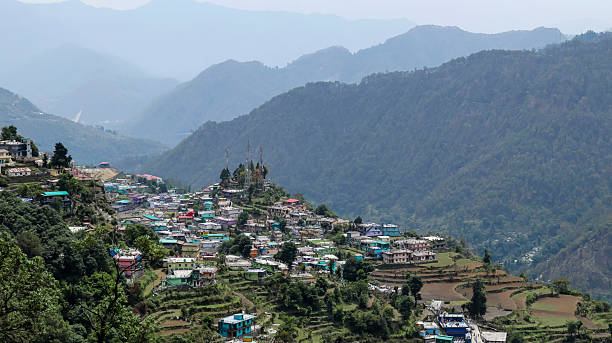 istock Panoramic view of Gopeshwar Town nestled against a mountain range backdrop, located in Chamoli, Uttarakhand, India. 2227491252