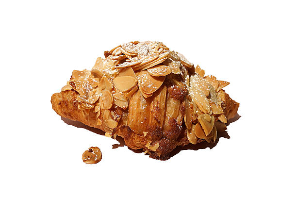 istock Close up Almond croissant on white table 2227497645