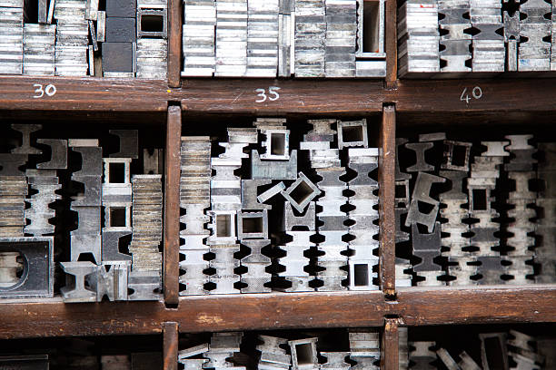 istock A large shelf filled with metal pieces, each marked with numbers 2227507933