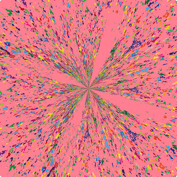 istock Radial burst shape. Colorful explosion vector. Pink background graphic. Splatter particle symbol. 2227511459