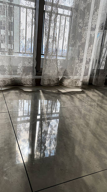 istock Shadow of transparent curtain on the floor 2227515866