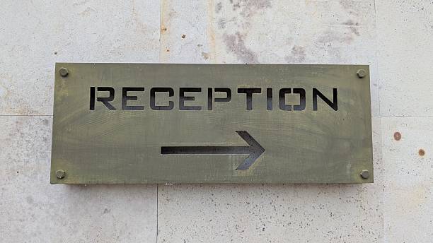 istock Wayfinding Reception Sign specifically designed for enhancing Hospitality and guest experience 2227516310