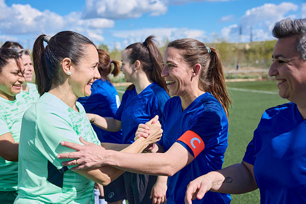 istock Soccer players greet their opponents before the game. 2227531202