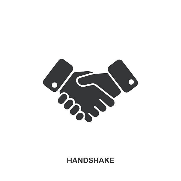 stockillustraties, clipart, cartoons en iconen met handshake glyph solid icon. solid icon that can be applied anywhere, simple, pixel perfect and modern style. - vertrouwen