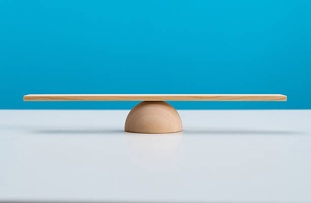 A seesaw made of toy blocks.