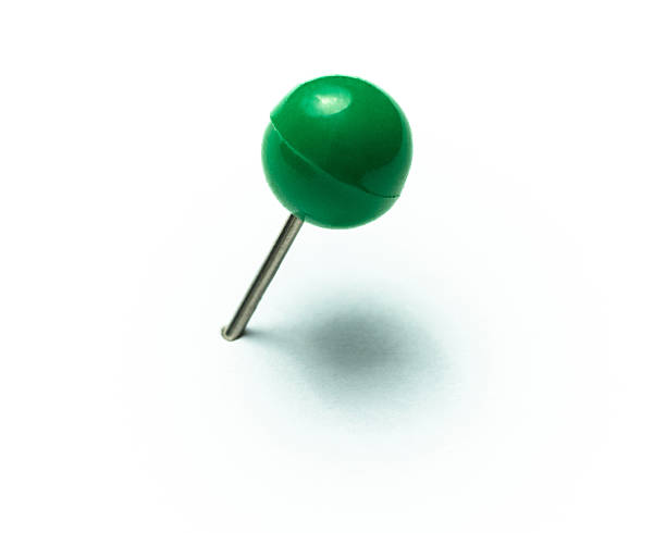 close up of a pushpin on white background with clipping path