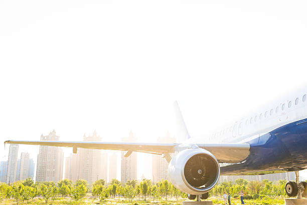 The wing of an airplane