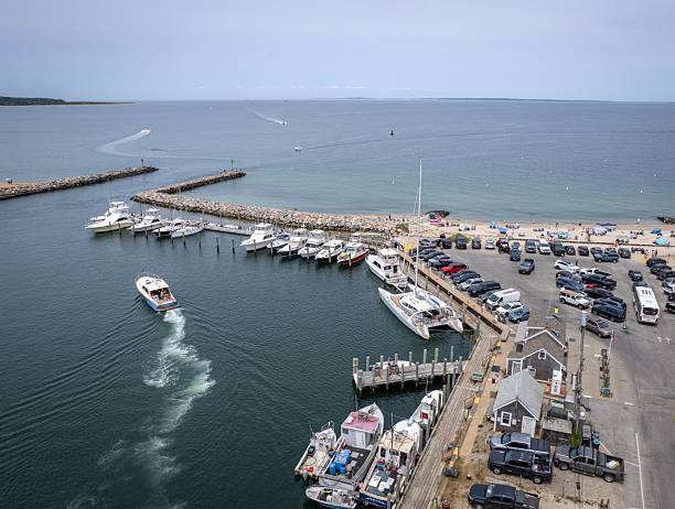 istock Aerial view of a bustling harbor and beach. 2227551208