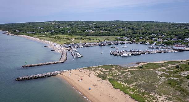 istock Aerial view of Menemsha Harbor in Martha's Vineyard. 2227551225