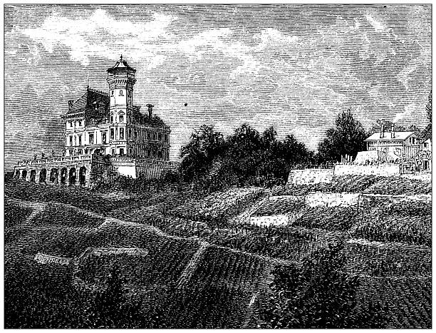 Antique magazine image: Around Lake Leman (Lake Geneva), Chateau of Cretes