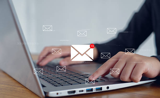 istock New email notification concept for business e-mail communication and digital marketing. Inbox receiving electronic message alert. 2227556093