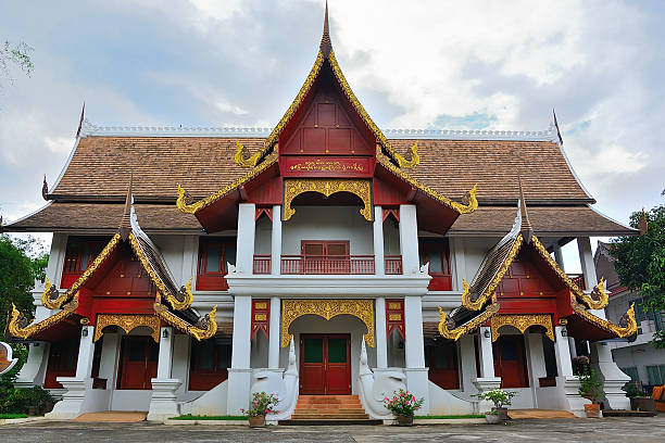 istock Traditional thai temple exhibiting ornate architectural design 2227556639