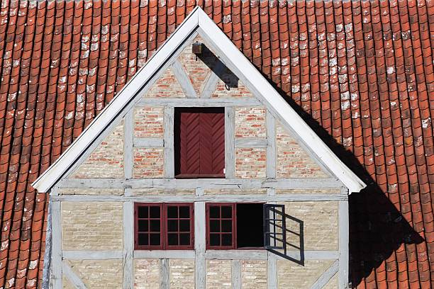 facade with windows in ancient style