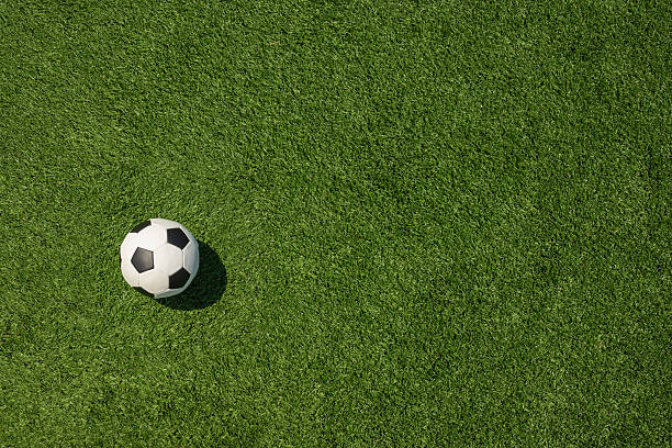 istock Soccer Ball on Green Grass Field with White Corner 2227558046
