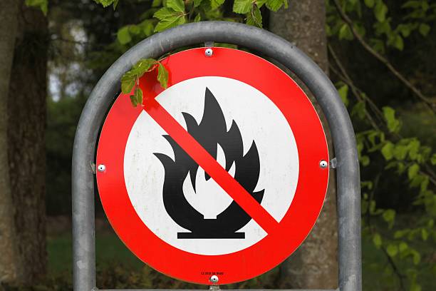 istock No open flames and fire prohibition road sign in Denmark 2227559614
