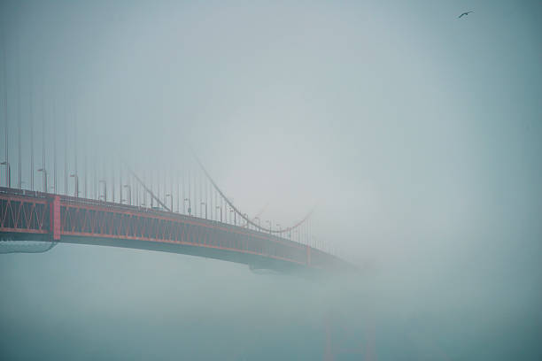 USA California, San Francisco, Golden Gate Bridge in fog.
