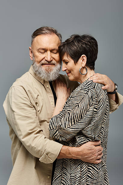 istock Stylish couple embracing with love and affection in a cozy indoor setting 2227565280
