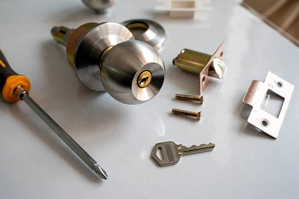 istock Damaged Entry Hardware: Locksmith Repair Illustration 2227569515