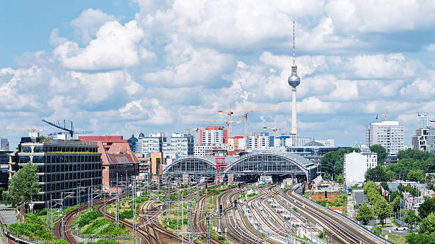 istock Panoramic view of Berlin’s ostbahnhof train station with railway tracks 2227586529