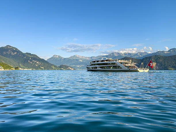 istock Modern Passenger Ferry on Mountain Lake 2227604402