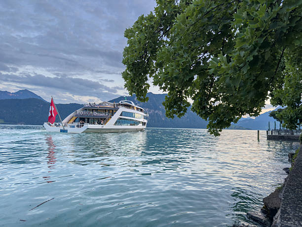 istock Modern Passenger Ferry Sailing on Swiss Lake 2227604482