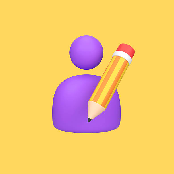 Profile with pencil edit user account isolated 3d render icon illustration