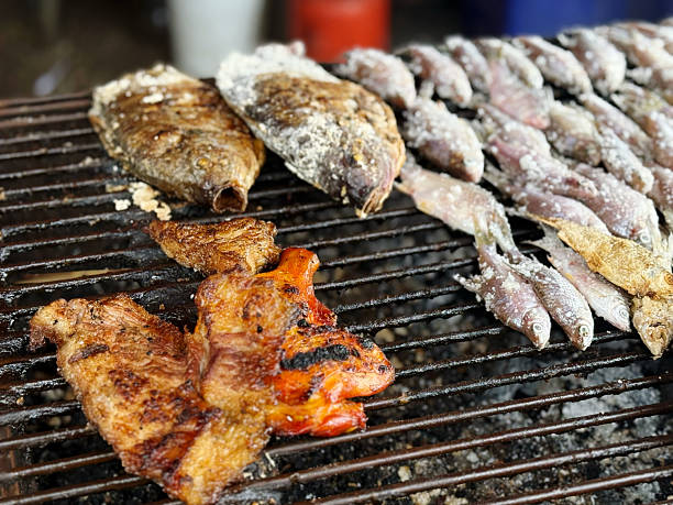 istock Grilled fish on the grill. Shallow depth of field. 2227628536