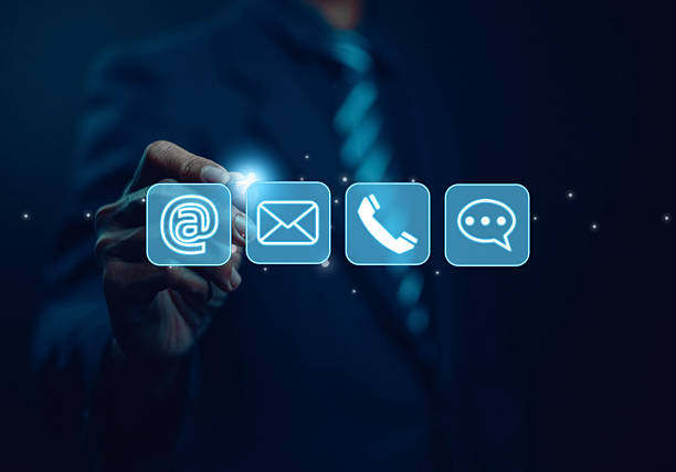istock Our contact channels are telephone for business using digital technology, sending via email to connect, and computers a network to contact customers for good, fast and modern service. 2227629846