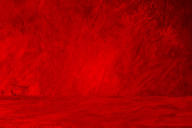 istock Studio style background wall decoration presentation uses white and red tones. with shadows cast from a nearby window, concept creating a decorative 2227634270