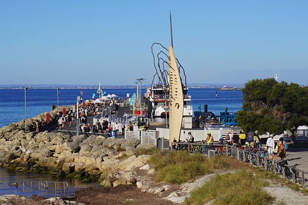 Rottnest Island, Western Australia, Australia, April 30, 2025.\nEach afternoon day visitors head to the port to catch a ferry back to the mainland