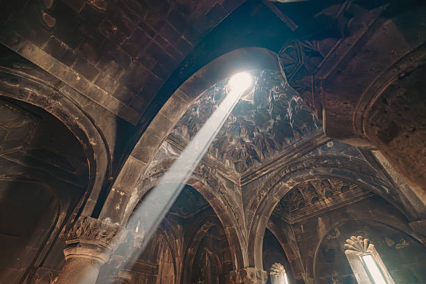 istock Interior of ancient Geghard monastery in Armenia 2227638245