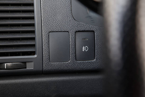 istock Close-up on the headlight switch control buttons and automatic adjust level dashboard of car in the vehicle. Auto service industry 2227638543