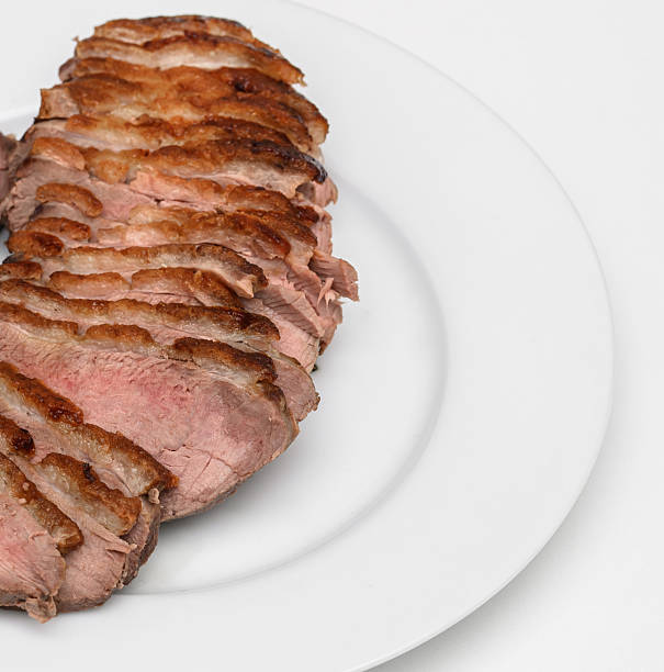 istock A portion of fried duck breast served in thin slices with crispy skin, 2227644941
