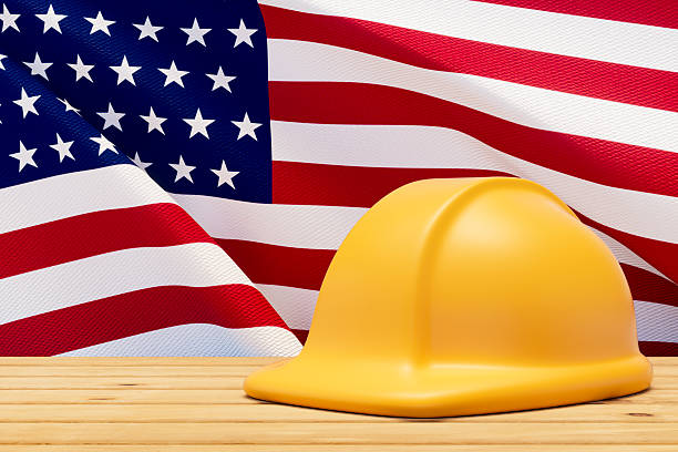 istock American Flag and Hardhat, Happy Labor Day Concept 2227645999