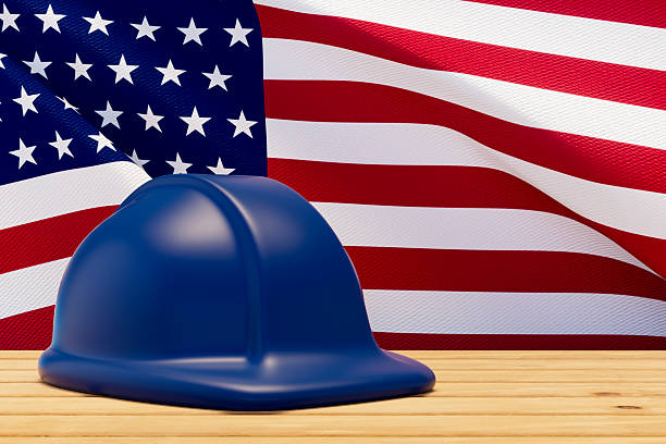 istock American Flag and Hardhat, Happy Labor Day Concept 2227646070