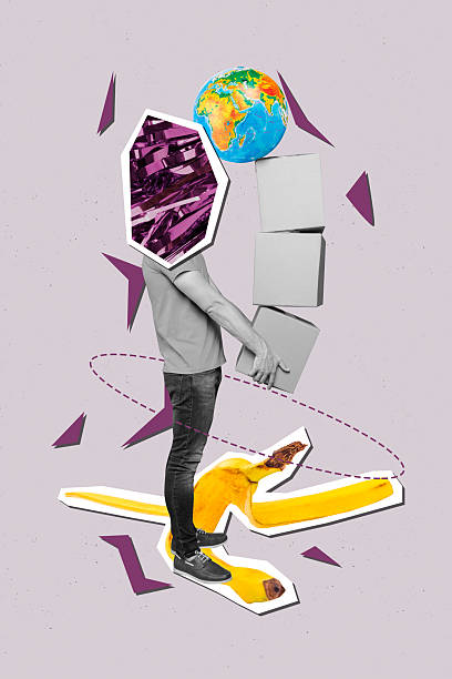 istock Zine creative vertical photo collage of headless guy instead bag cellophane earth pollution problem toxic waste banana peal trash 2227646096